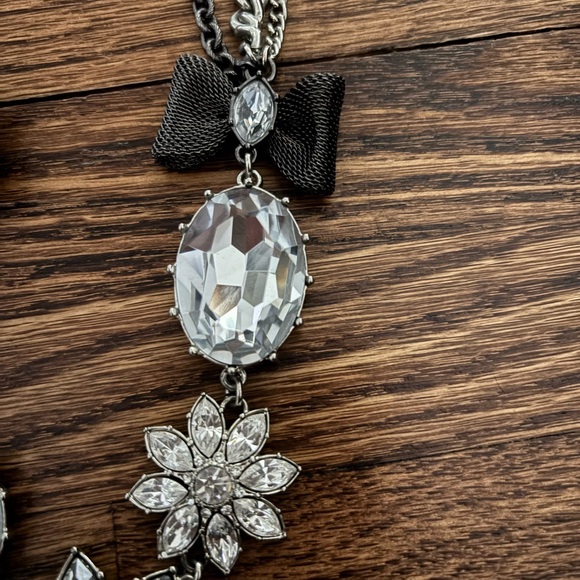 Betsey Johnson Elegant Silver and Stone Statement Necklace - Picture 3 of 3